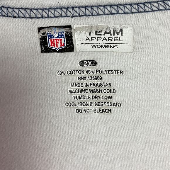 NFL Team Apparel Womens V Neck New England Patriots Logo Tee Short Sleeve 2XL - Picture 6 of 9